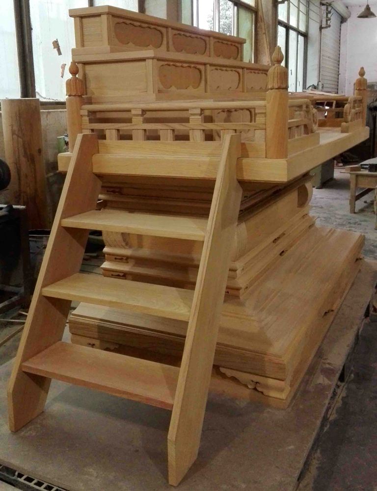 須弥壇三間造6尺(欅製)雛段.階段1個付 | 有限会社芸彫